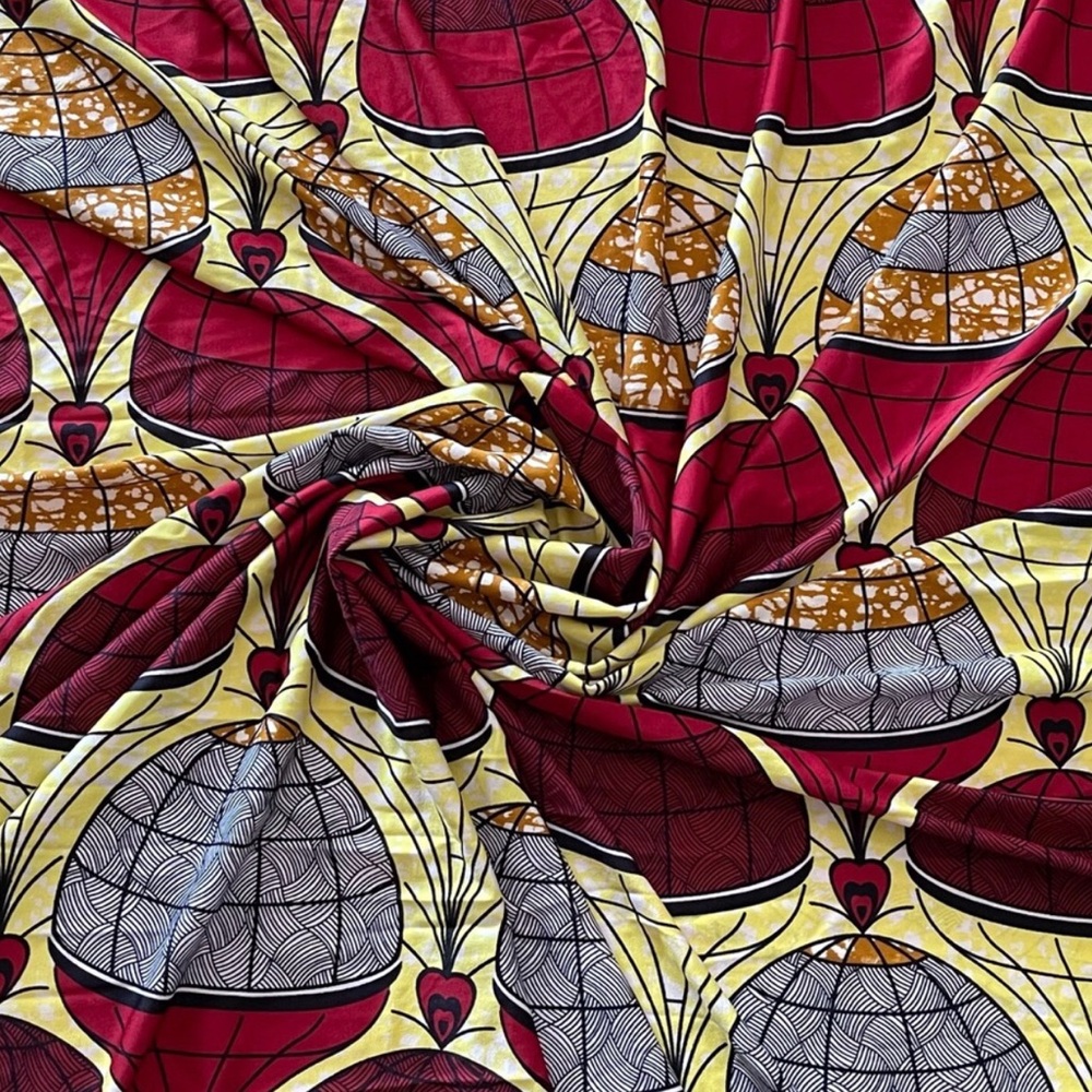 Elegant Multicolor Poly Print Stretchy Bohemian Print Fabric
